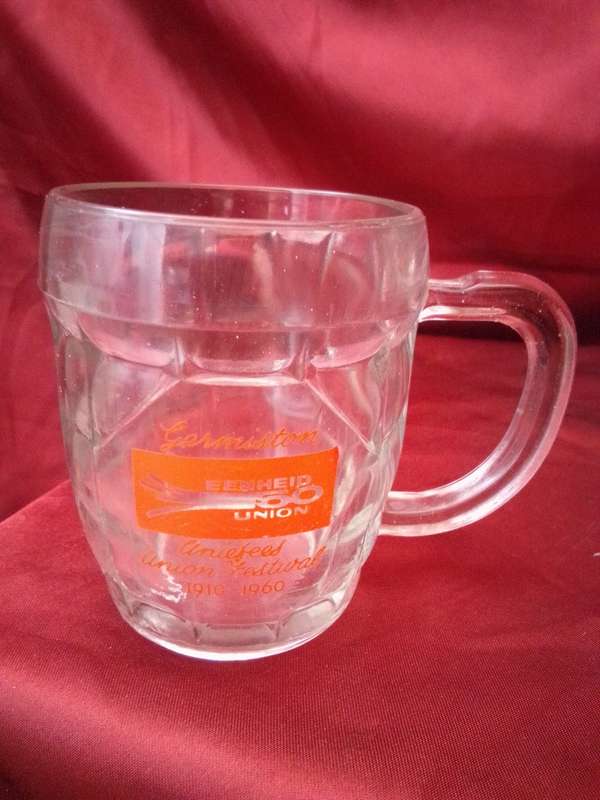Collectable Germiston Uniefees 1910 - 1960 Glass Tankard
