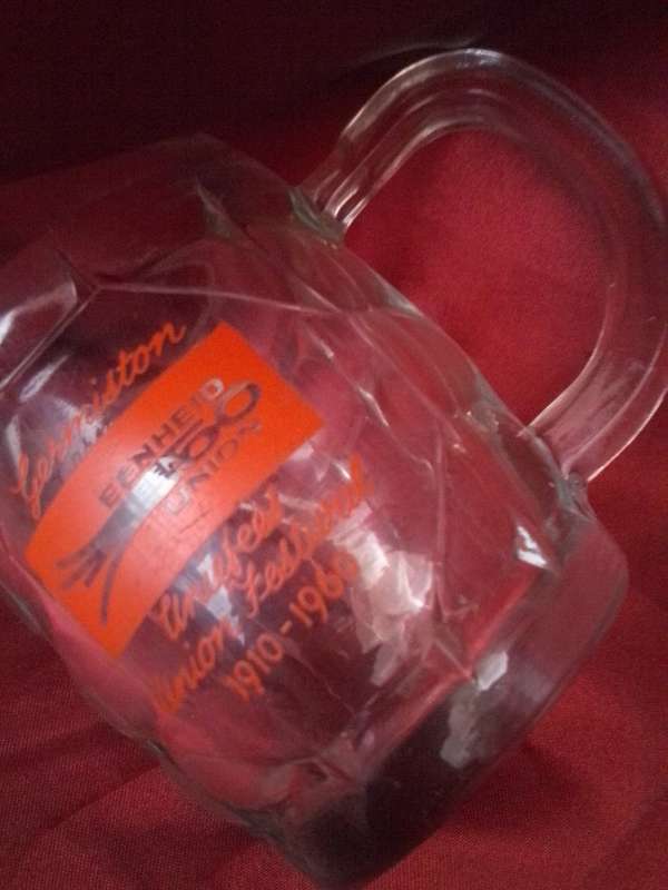 Collectable Germiston Uniefees 1910 - 1960 Glass Tankard