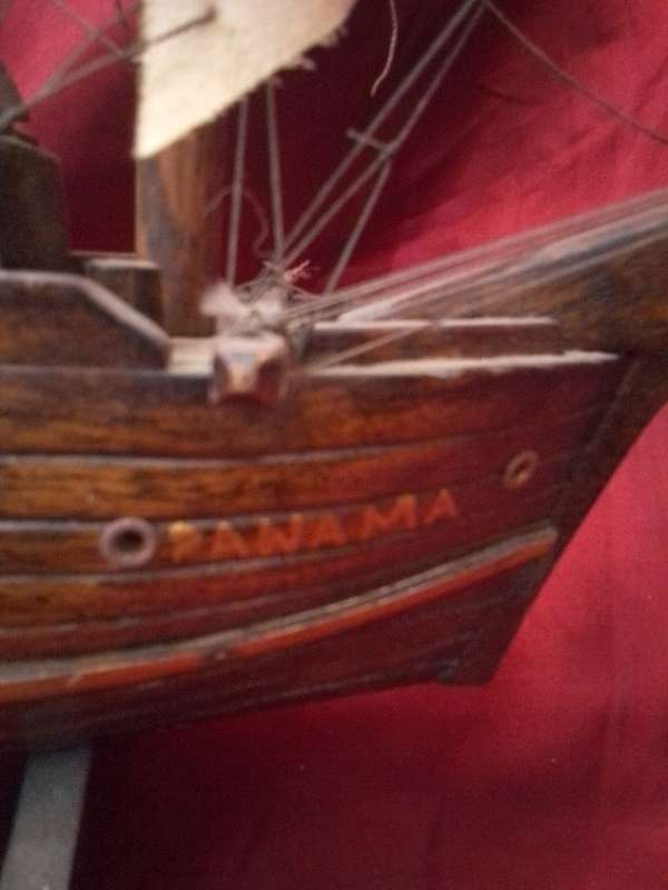 Large Vintage Wooden Sail Ship
