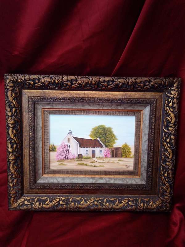 Popular SA Artist Hannes Meintjes (1944 - ) Oil on Board in Beautiful Gold Gilt Frame