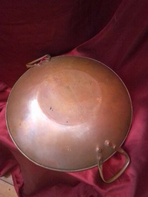 Large Victorian Copper Wok