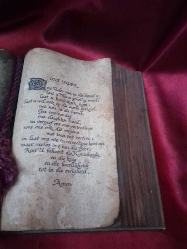 Vintage Lords Prayer (Afrikaans) Book Form Table Display
