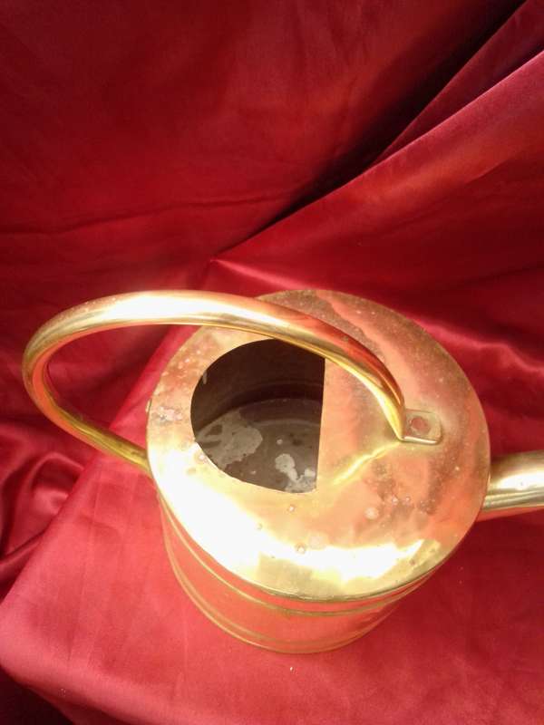 Late Victorian Early Edwardian Hammered Brass Water Can