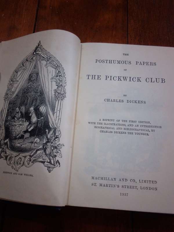 Circa 1937 Charles Dickens The Pickwick Papers Clothcover
