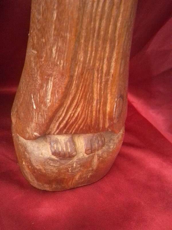 Large (Heavy) North African Wood Carved Figure Of A Praying Lady