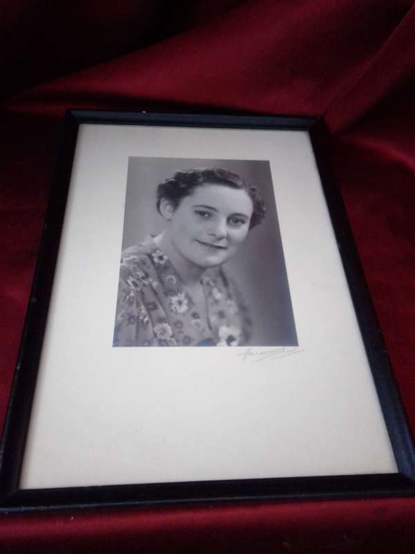 Old Glass Framed Autographed Photo