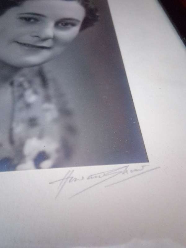 Old Glass Framed Autographed Photo
