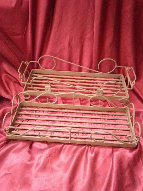 2 x Vintage (Heavy) Cast Iron Pot Plant Holders