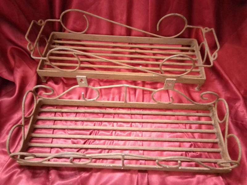 2 x Vintage (Heavy) Cast Iron Pot Plant Holders