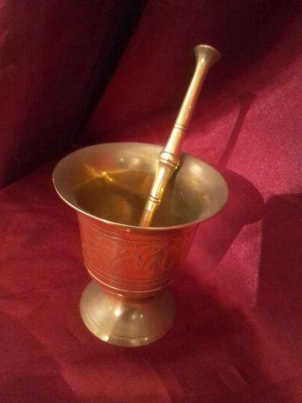 Vintage Brass Mortar & Pestle