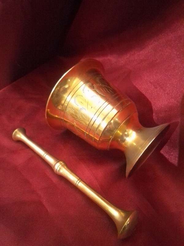 Vintage Brass Mortar & Pestle
