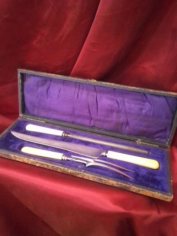 Rare Carvery Set B & J Sippel Ltd Sheffield (1933 - 1939) In Original Case