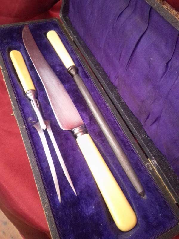 Rare Carvery Set B & J Sippel Ltd Sheffield (1933 - 1939) In Original Case