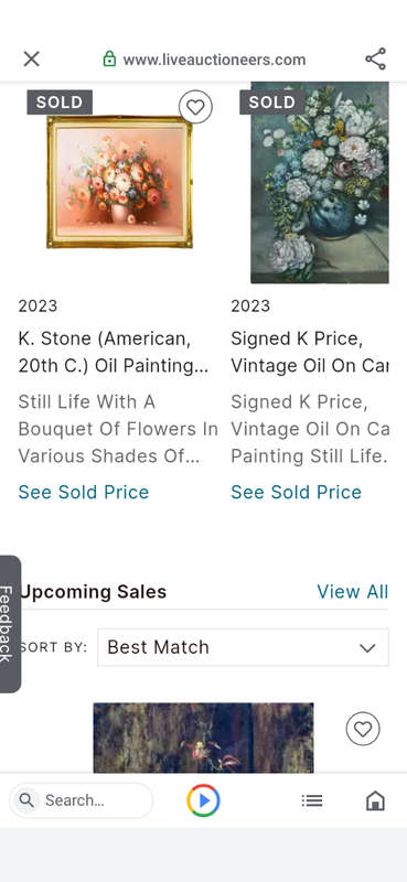 20th Century American Artist K Stone Stunning Oil on Board `Still life flowers` Signed