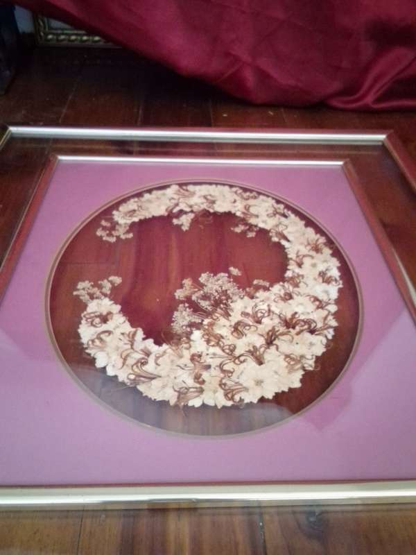 Stunning 1970`s Glass Framed Dried Flowers Artwork