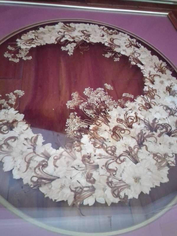 Stunning 1970`s Glass Framed Dried Flowers Artwork