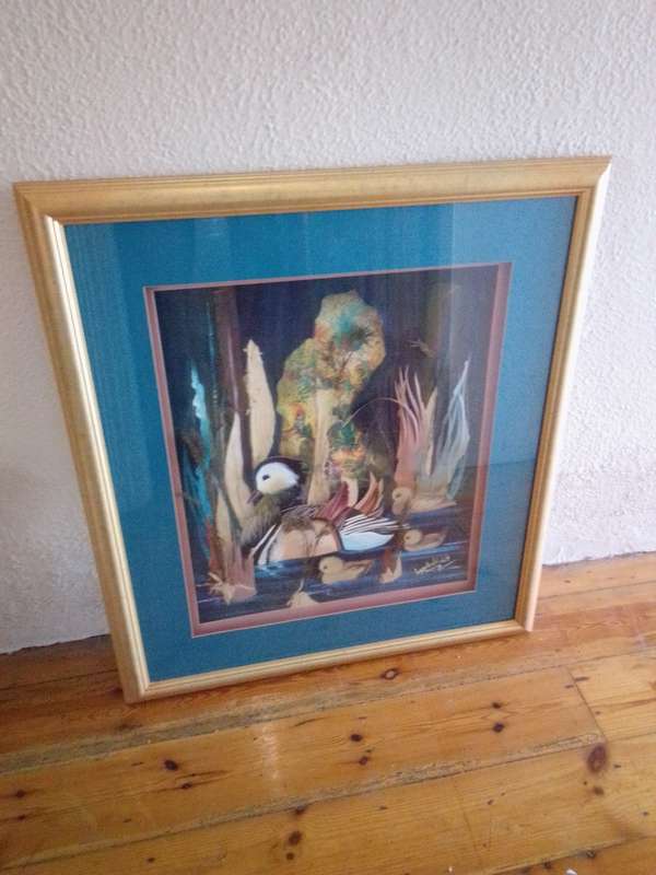 Stunning Mixed Medium by Popular SA Artist Lynette Van Der Walt `Ducks`