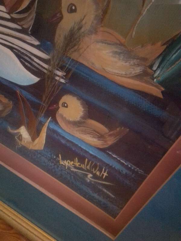 Stunning Mixed Medium by Popular SA Artist Lynette Van Der Walt `Ducks`