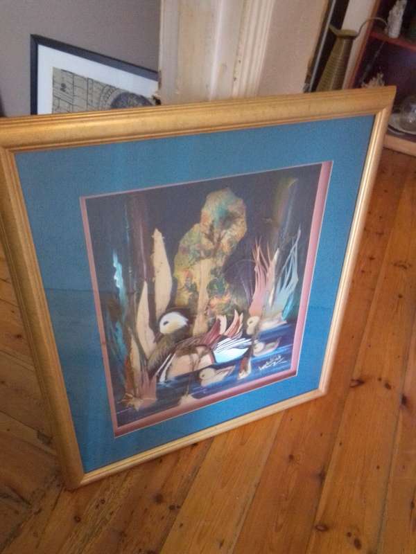 Stunning Mixed Medium by Popular SA Artist Lynette Van Der Walt `Ducks`
