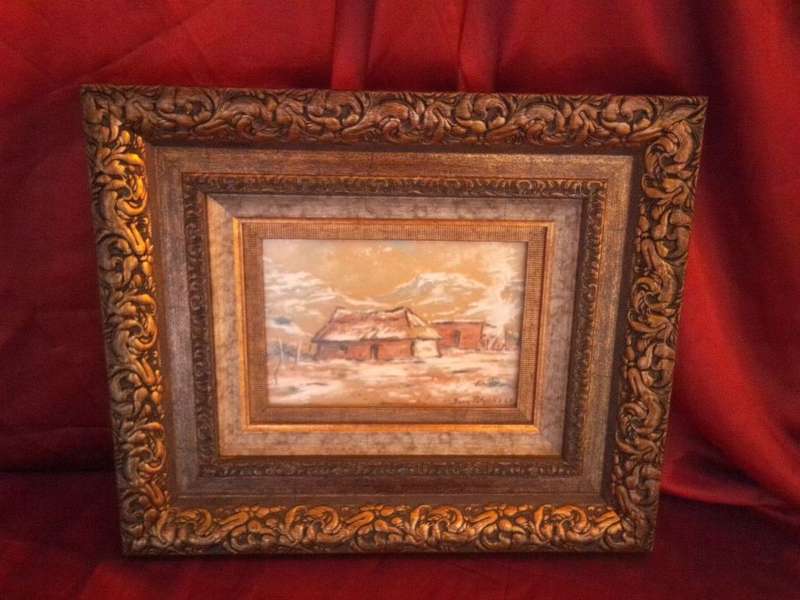 Famous 20th Century SA Artist Benn Potgieter `Rural Landscape With Huts` Signed & Dated 63`