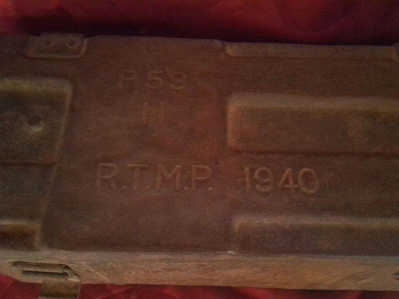 WWII P 59 II R.T.M.P 1940 Metal Ammo Box