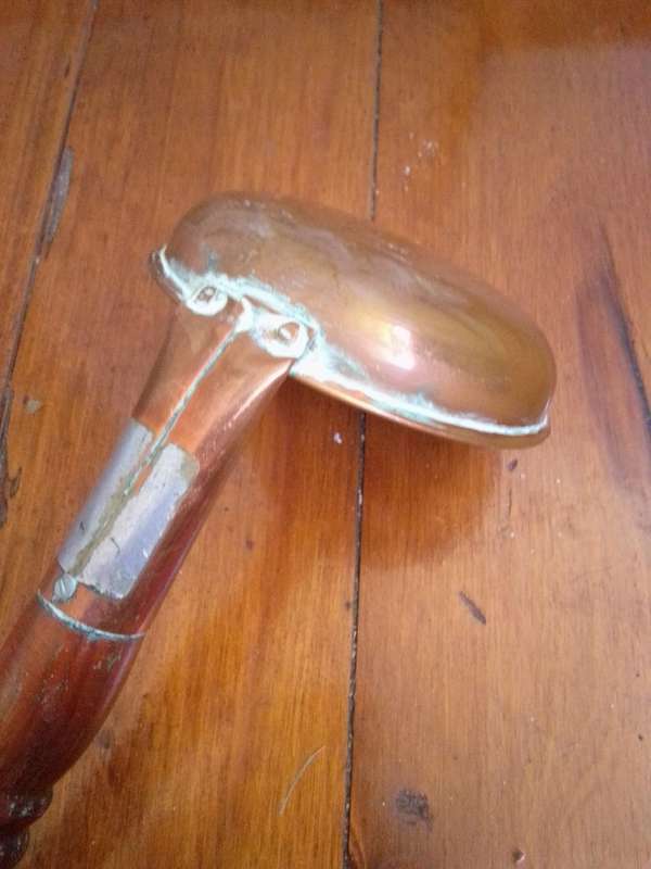 Vintage Copper Ladle With Wooden Handle