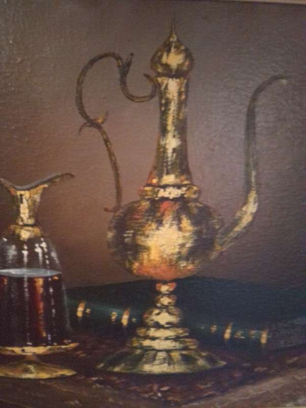 Popular 20th-C SA Artist Estelle Buys Oil on Canvas `Still Life`s Signed & Dated 86