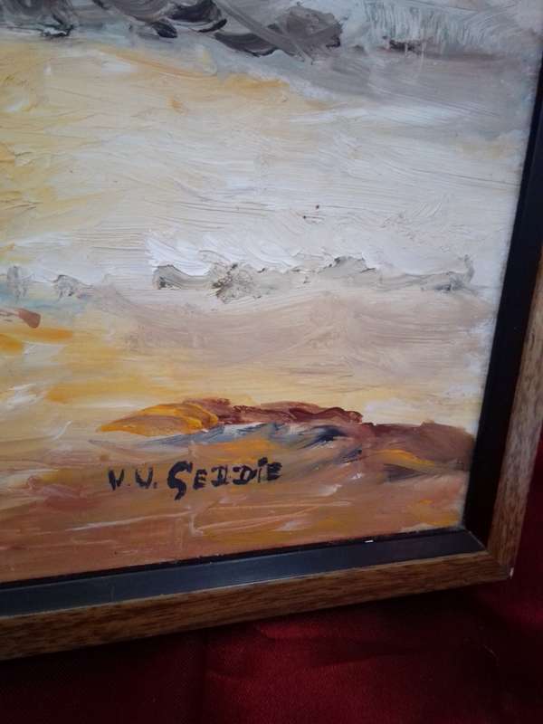 Beautiful Oil on Board `Seascape` by SA Artist Seddie