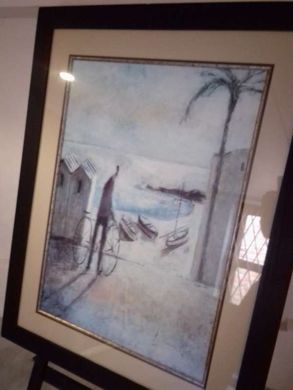 Didier Lourenco (1968-2023) Large Framed Print `Tres Barcas`