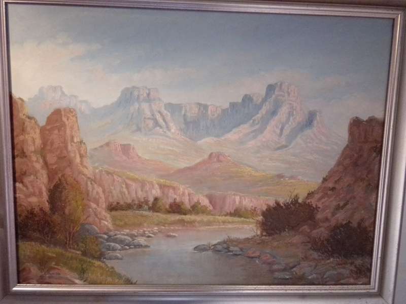 Beautiful Oil on Board `Landscape` by 20th-C SA Artist L. Scheepmaker - Signed