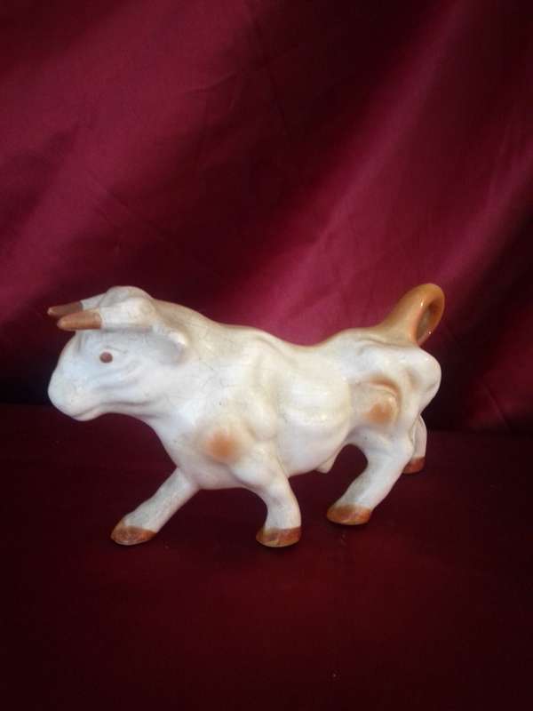 Vintage Ceramic Glazed Bull