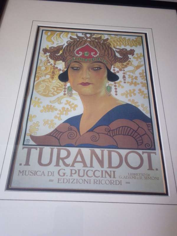 Beautifully Framed Cover 'Turandot' Printed by Ricordi