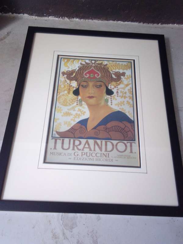 Beautifully Framed Cover 'Turandot' Printed by Ricordi