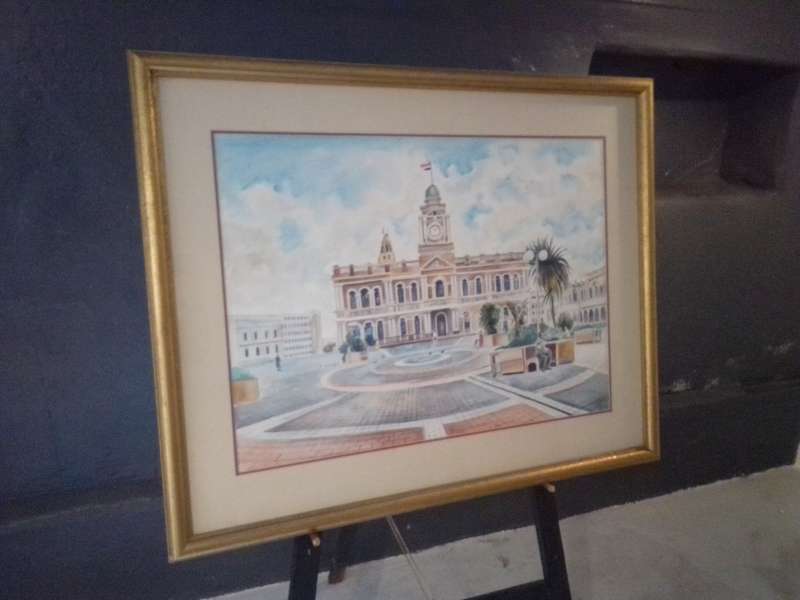 Popular SA Artist Lizo Pemba 1958 - Large Framed Watercolor Signed 94