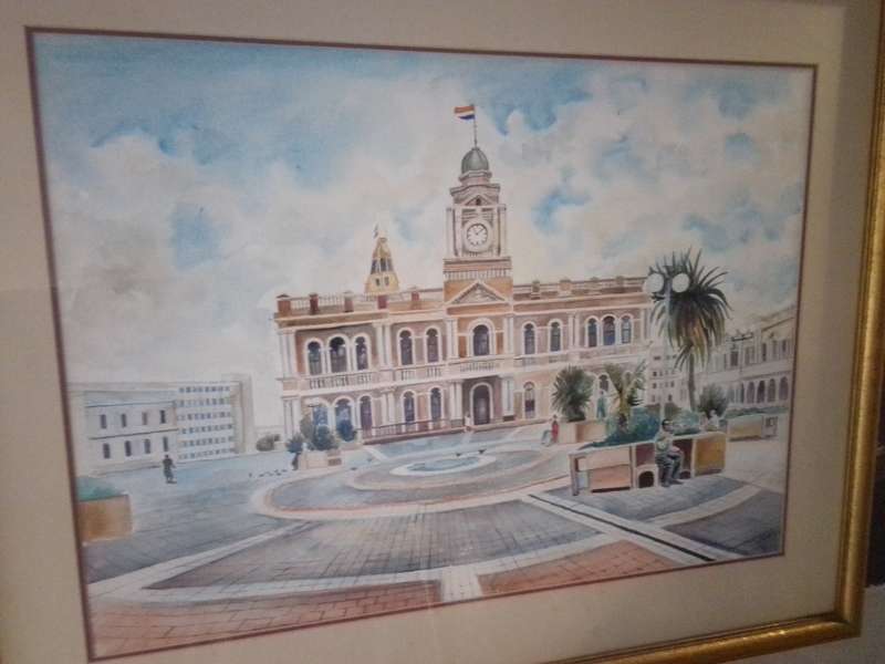Popular SA Artist Lizo Pemba 1958 - Large Framed Watercolor Signed 94
