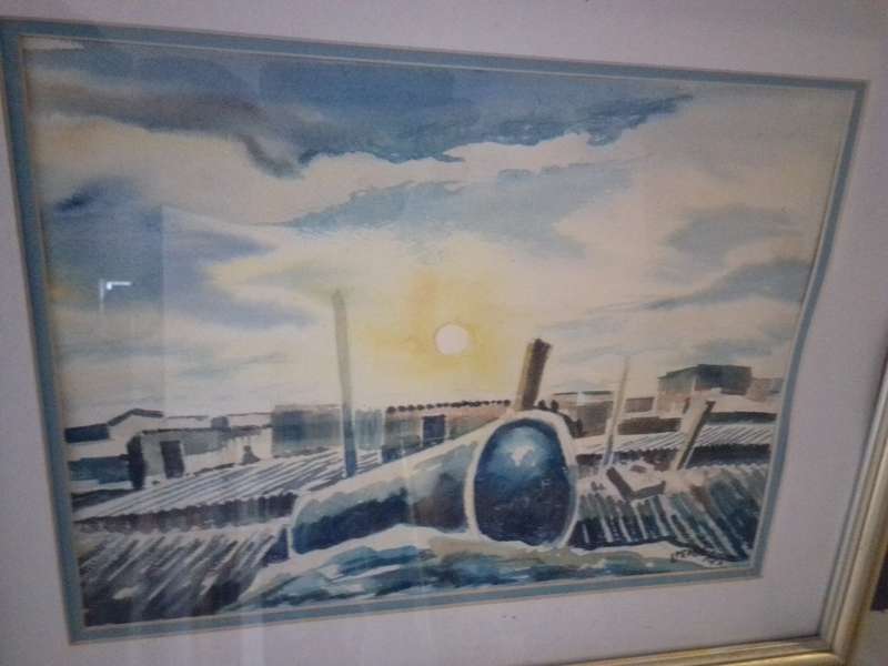 Popular SA Artist Lizo Pemba 1958 - Watercolor 'Informal Settlement' signed 93