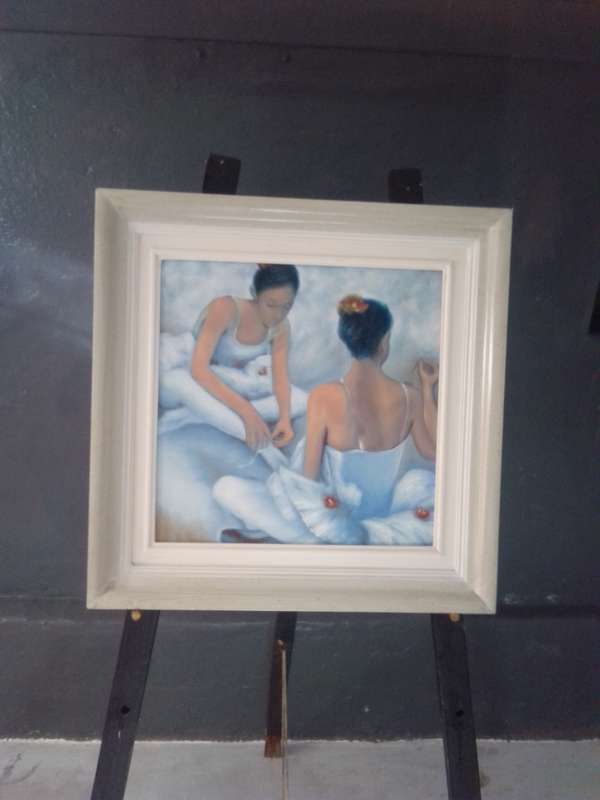 Beautiful Framed Oil on Board `Ballerina`s - See Discription