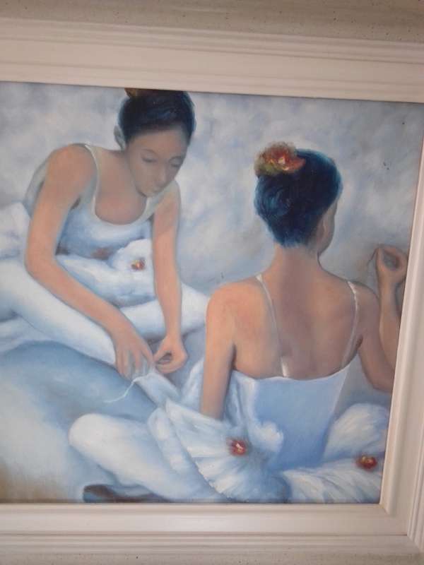 Beautiful Framed Oil on Board `Ballerina`s - See Discription