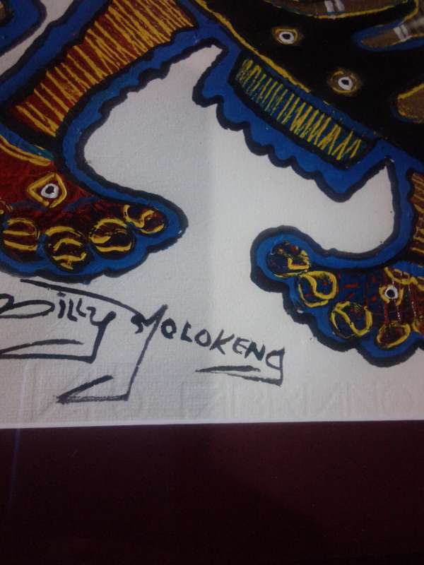 Famous SA Artist Billy Molokeng (1949 - ) Mixed Medium on Fabriano Cotton - Signed