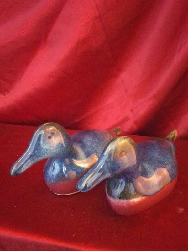 Set of Retro 80's Ceramic Glazed Ducks