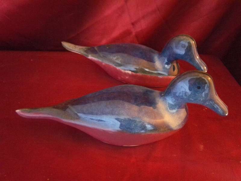 Set of Retro 80's Ceramic Glazed Ducks