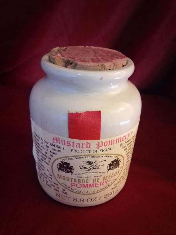 Vintage French Stoneware Mustard Jar 8.8 Oz
