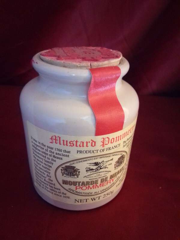 Vintage French Stoneware Mustard Jar 250g