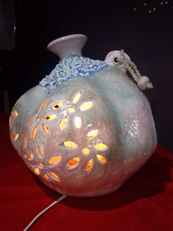 Stunning Retro Clay Glazed Table Lamp