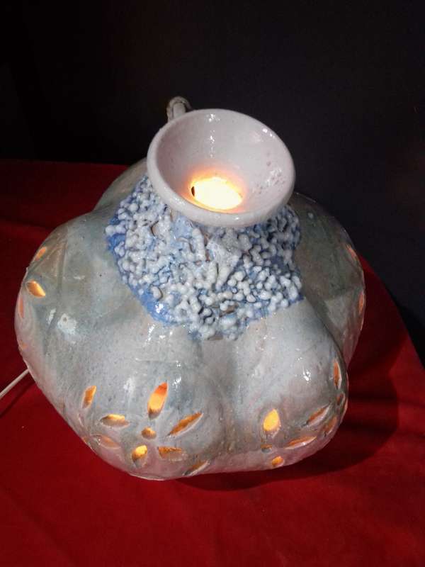 Stunning Retro Clay Glazed Table Lamp