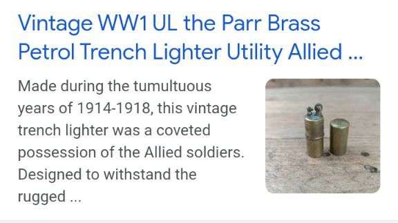 2 x Rare (1914-1918) WW1 British Brass Trench Petrol Lighters