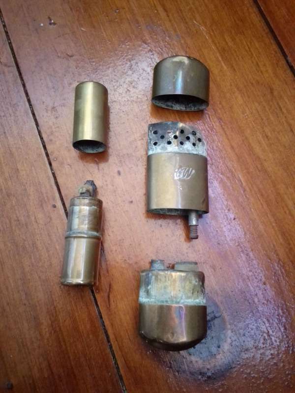 2 x Rare (1914-1918) WW1 British Brass Trench Petrol Lighters
