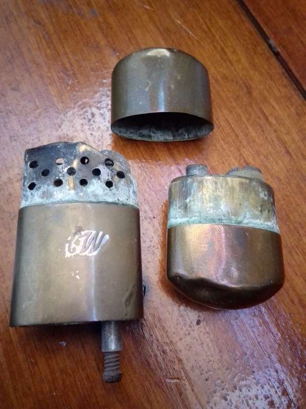 2 x Rare (1914-1918) WW1 British Brass Trench Petrol Lighters