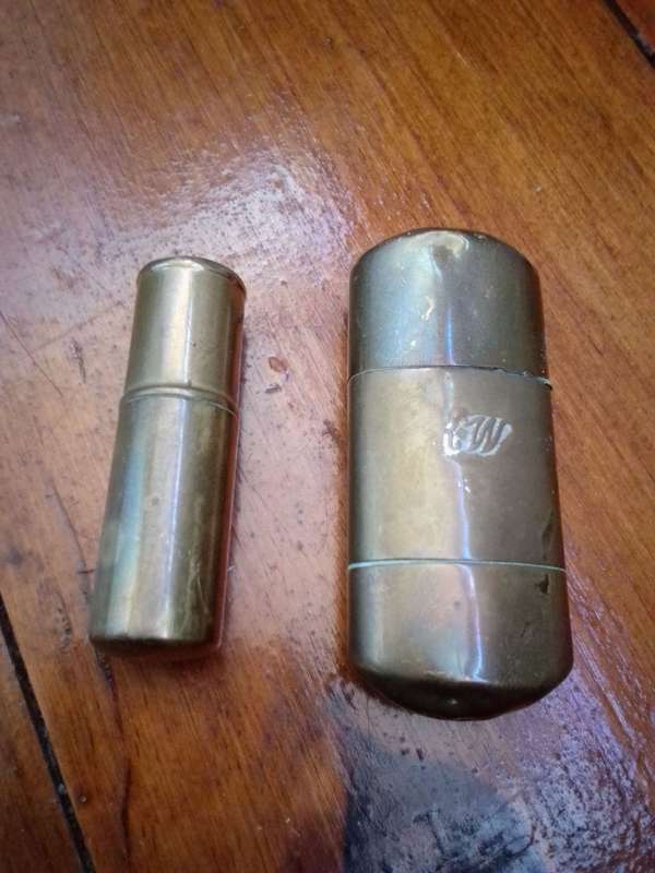 2 x Rare (1914-1918) WW1 British Brass Trench Petrol Lighters