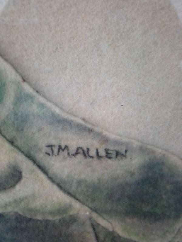 Unusual Vintage Artwork Signed J.M. Allen